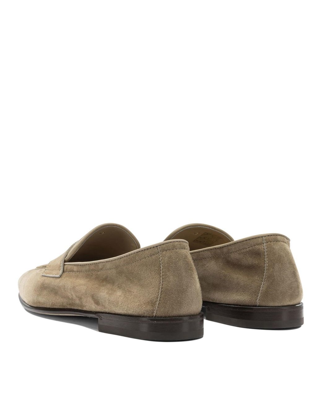 Brunello Cucinelli Gray Suede Loafers Loafers & Slippers Beige for men