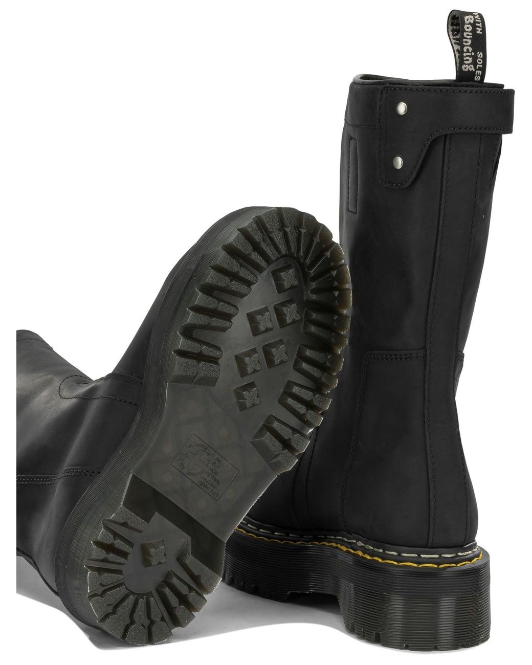 Rick Owens Black X Dr. Martens Quad Sole Ankle Boots
