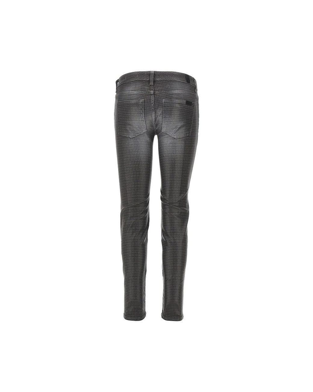 7 For All Mankind Gray Coated Denim Skinny Pants