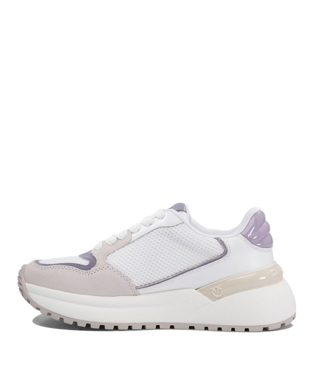 Pinko White Lace Up Sneakers