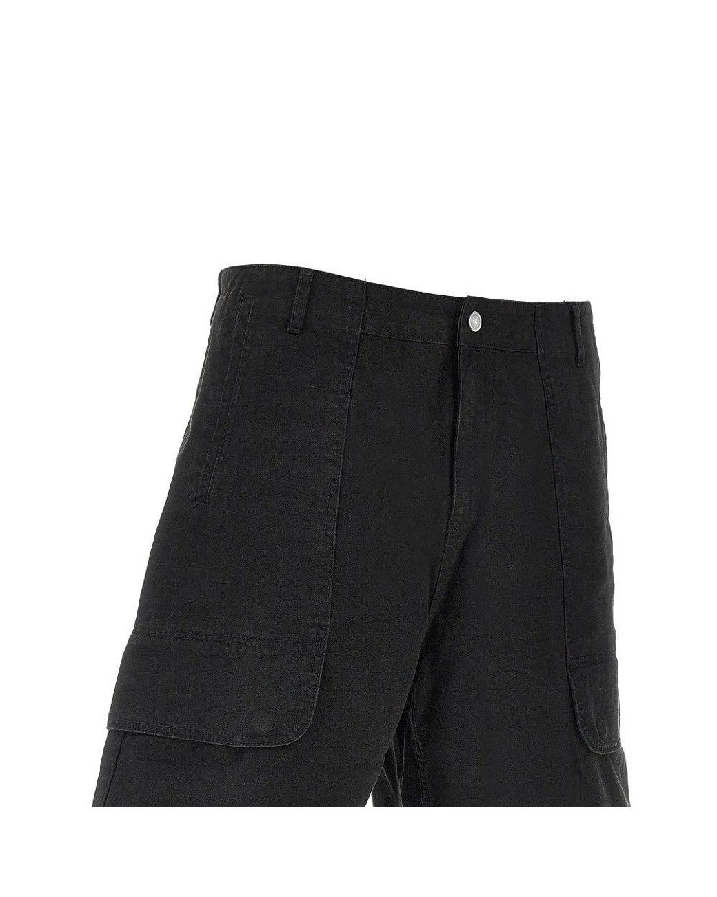 Arte' Black Canvas Cargo Shorts for men