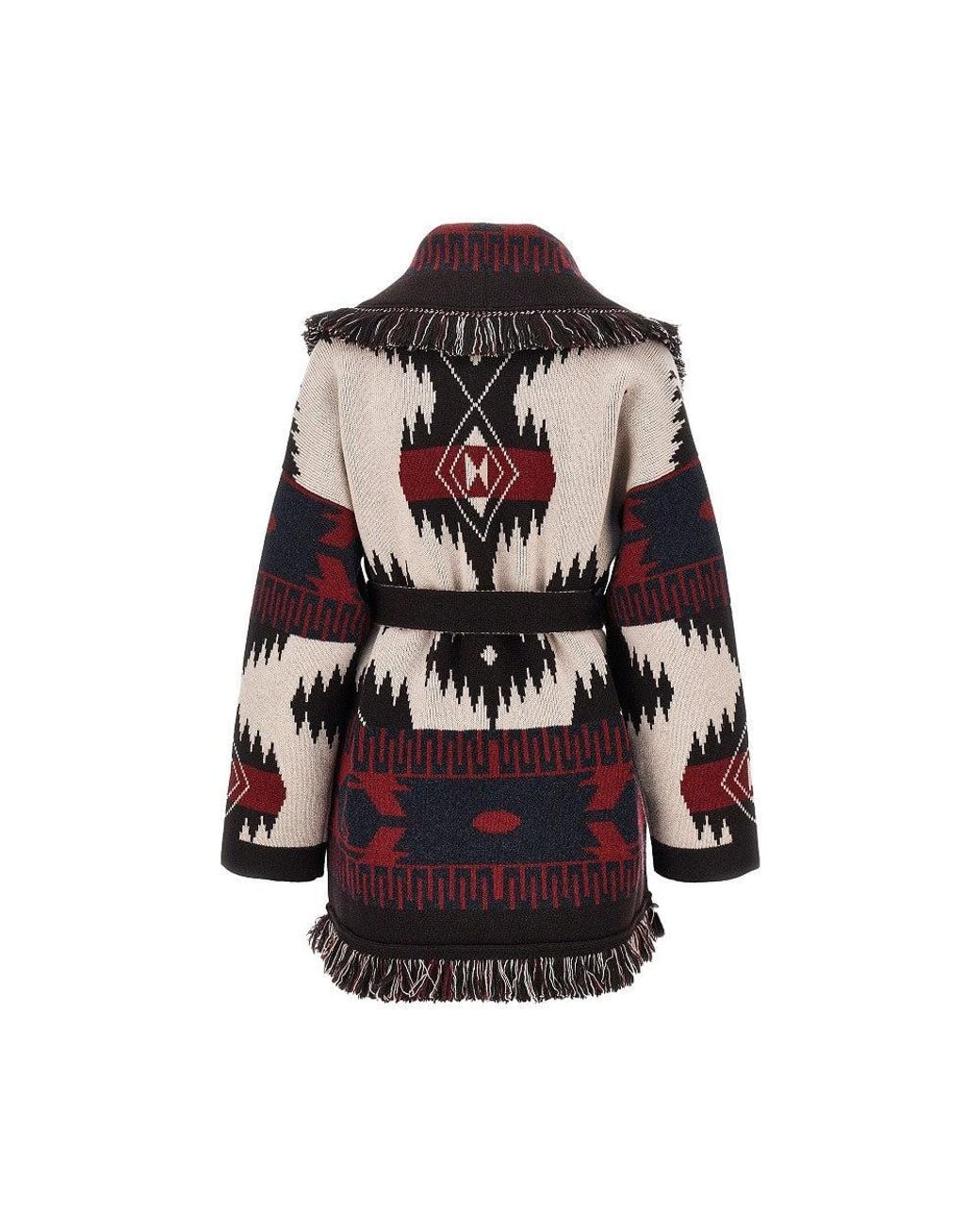 Alanui Brown Icon Jacquard Wool Cardigan