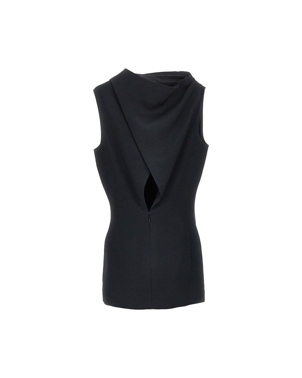 Khaite Black Crepe Satin Mini Dress