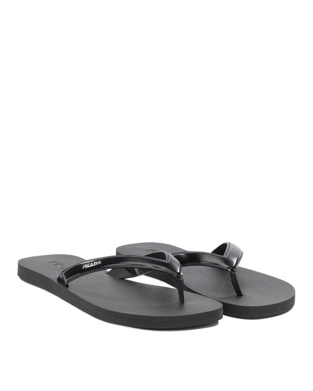 Prada White Leather Flip Flops Sandals