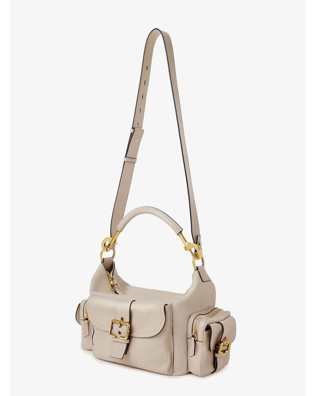 Chloé Natural Medium Double Carry Leather Shoulder Bag