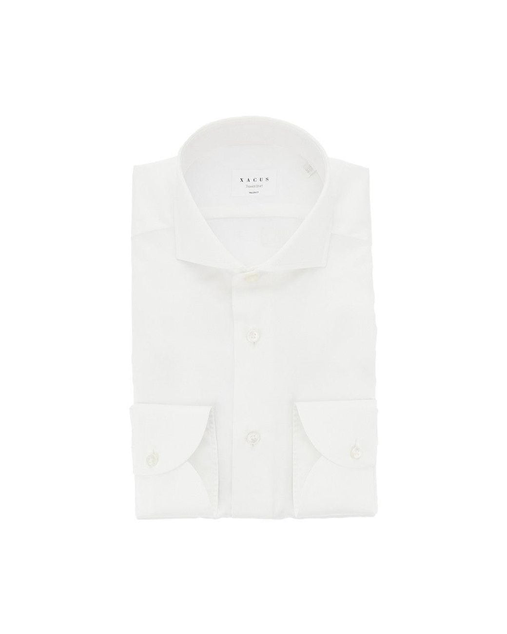 Xacus White Cotton Tailor Fit 'Travel' Shirt for men