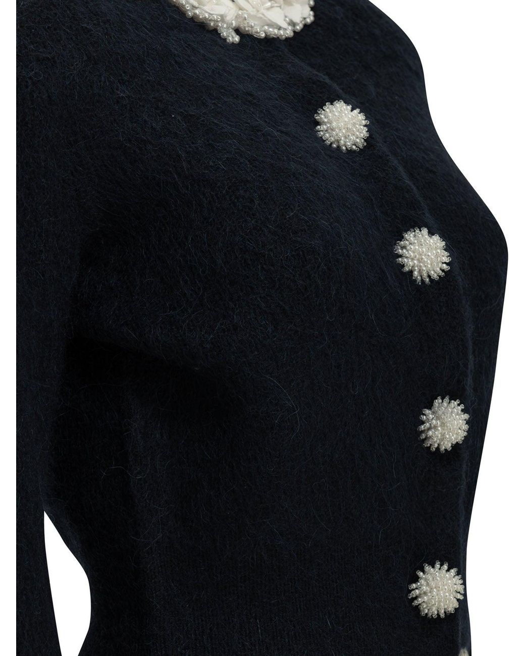 Self-Portrait Black Cardigan With Embellishments