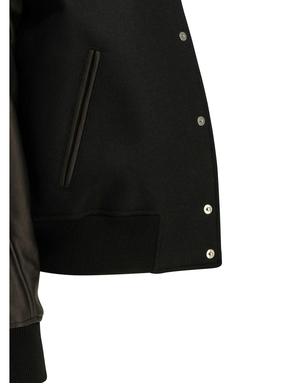Givenchy Black Wool Bomber Jacket With Reverse Logo