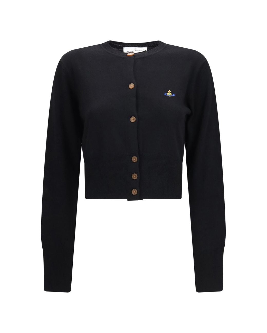 Vivienne Westwood Black Bea Cropped Wool Cardigan