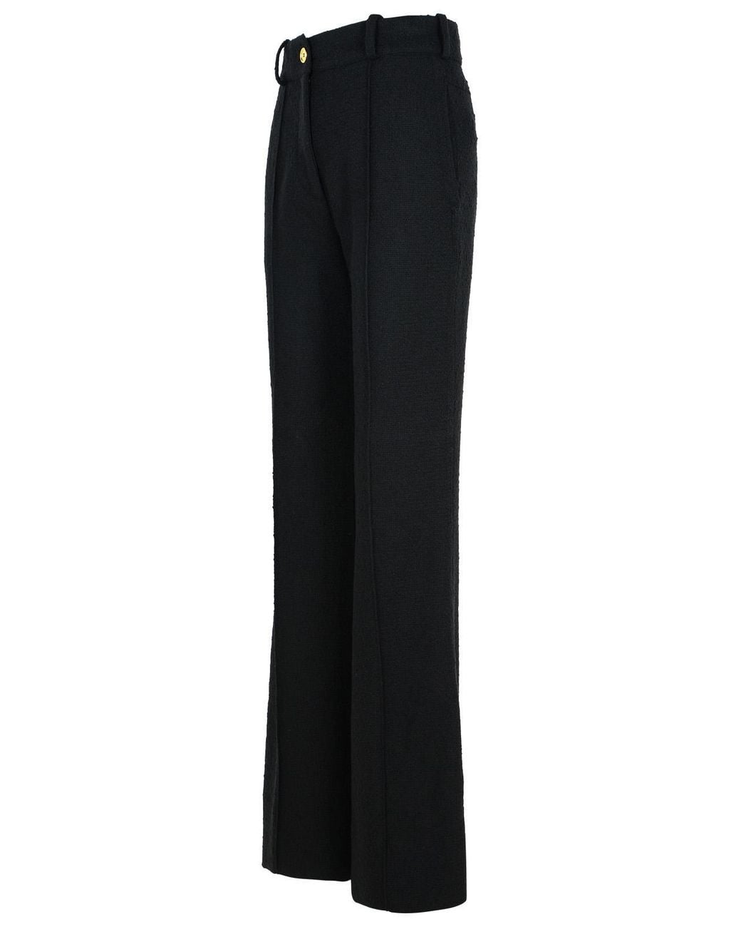 Patou Blue Wool Blend Flare Pants