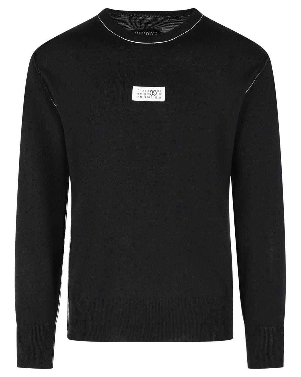 MM6 by Maison Margiela Black Virgin Wool Blend Sweater for men