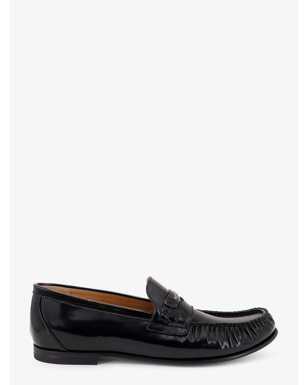 Fendi White Leather Scrunch Loafers for men