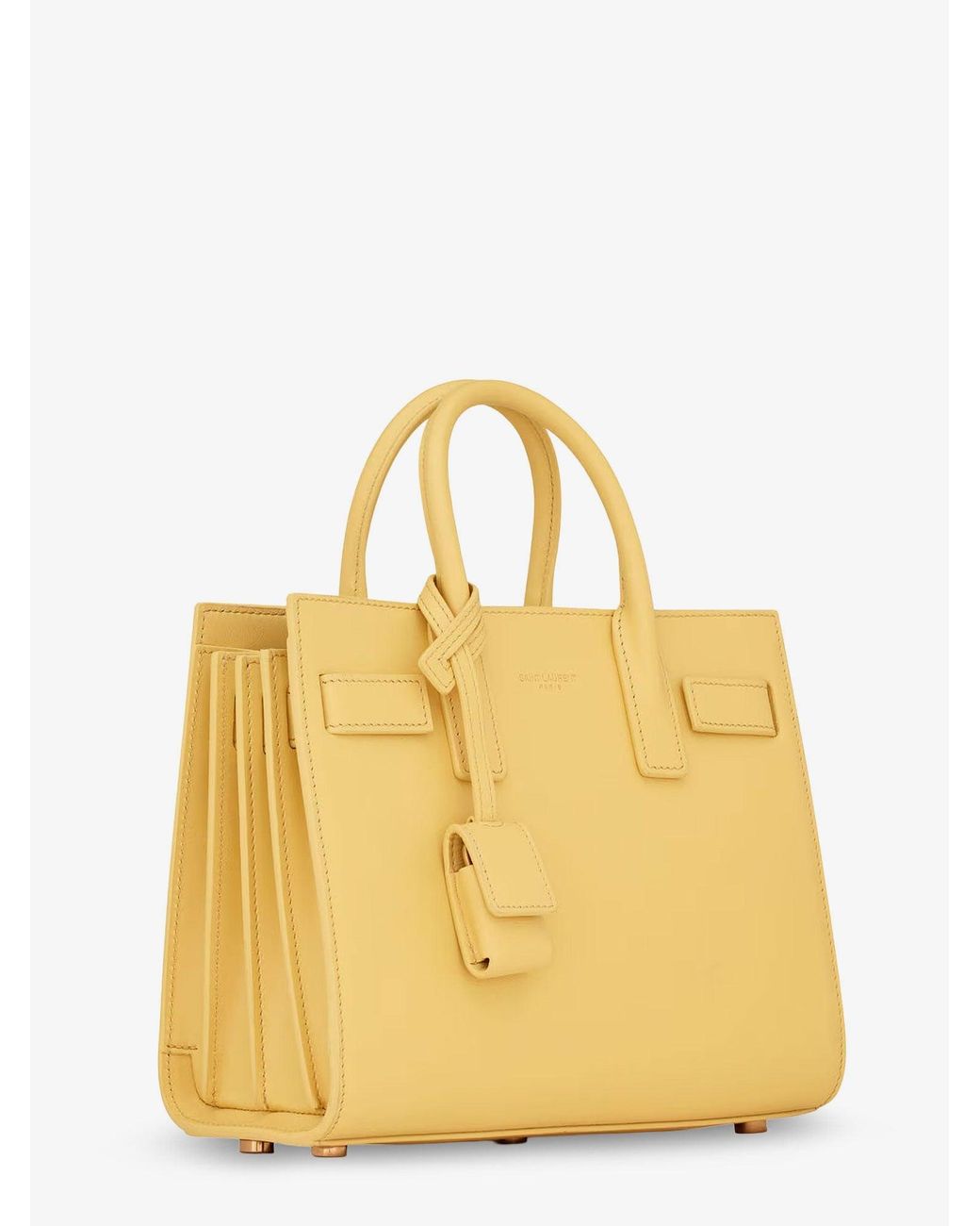 Saint Laurent Yellow Sac De Jour Nano Leather Crossbody Bag