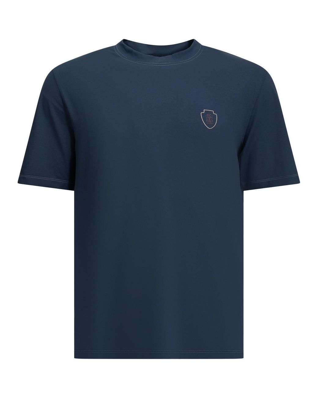 Brunello Cucinelli Blue Crewneck T-Shirt for men