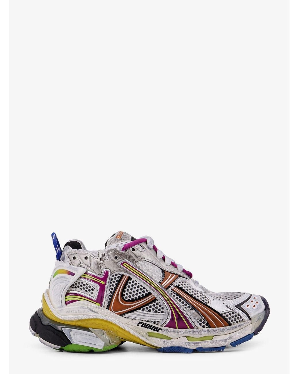 Balenciaga White Runner Low-Top Mesh Sneakers