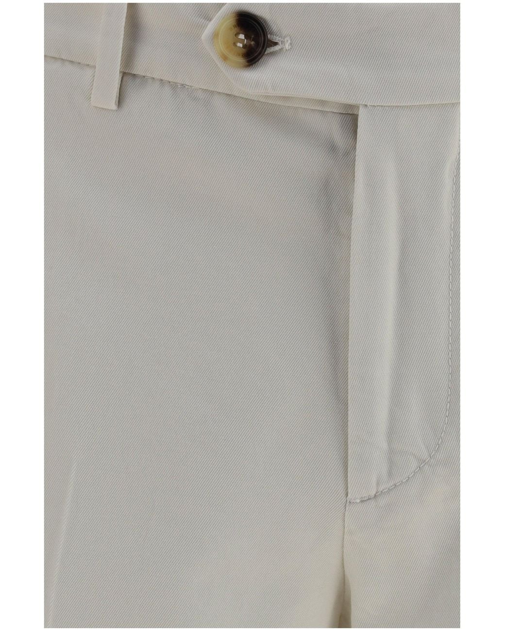 Brunello Cucinelli Gray Pants Dyed Cotton for men