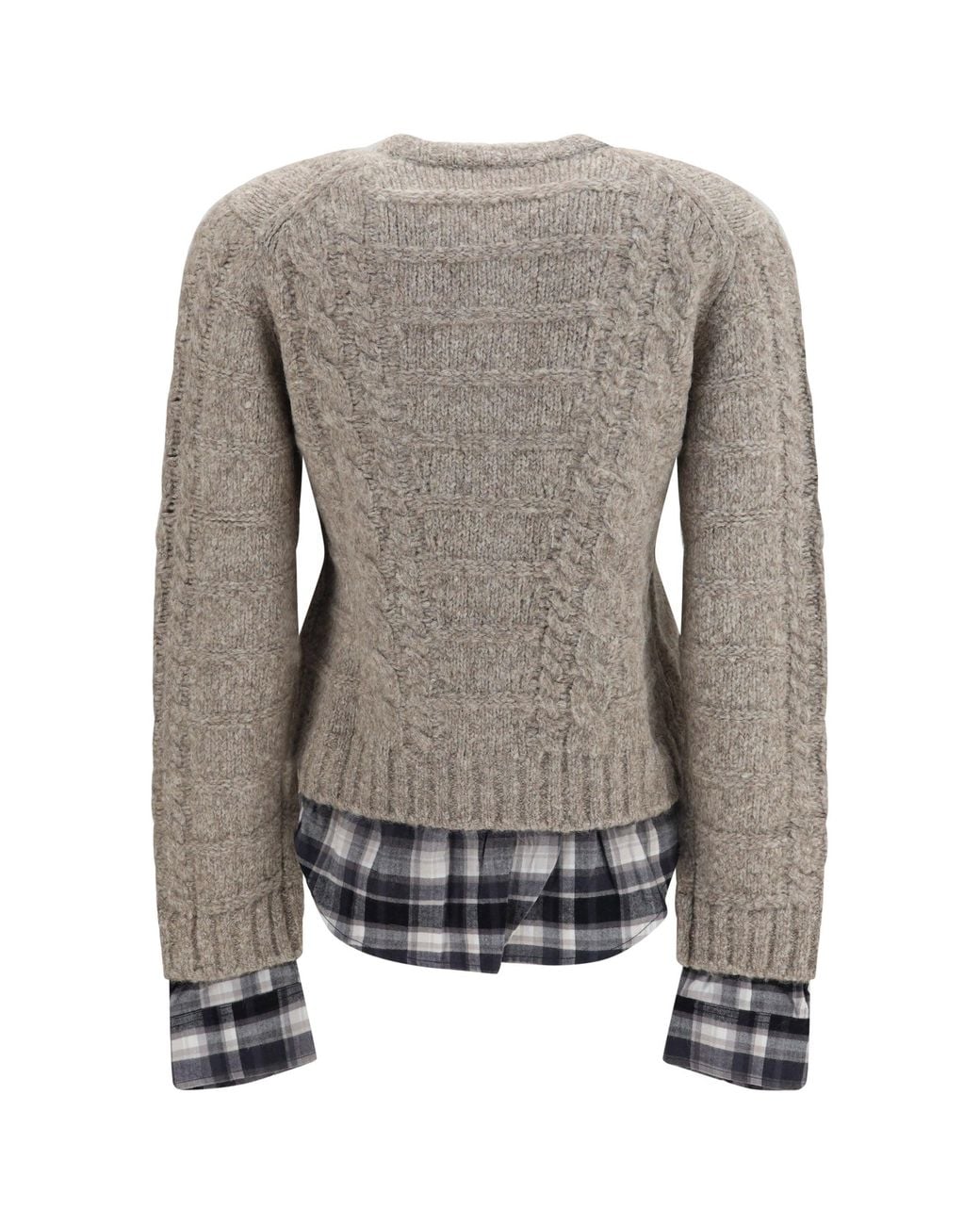 Acne Gray Cable-Knit Cardigan