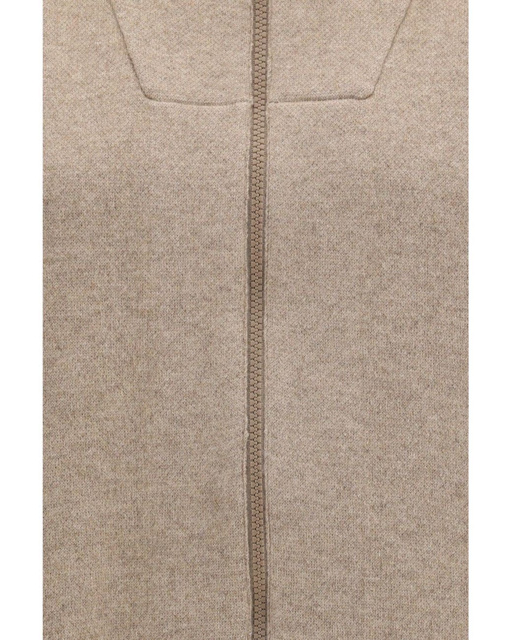 Brunello Cucinelli Brown Cardigan High-Neck Zip Cashmere