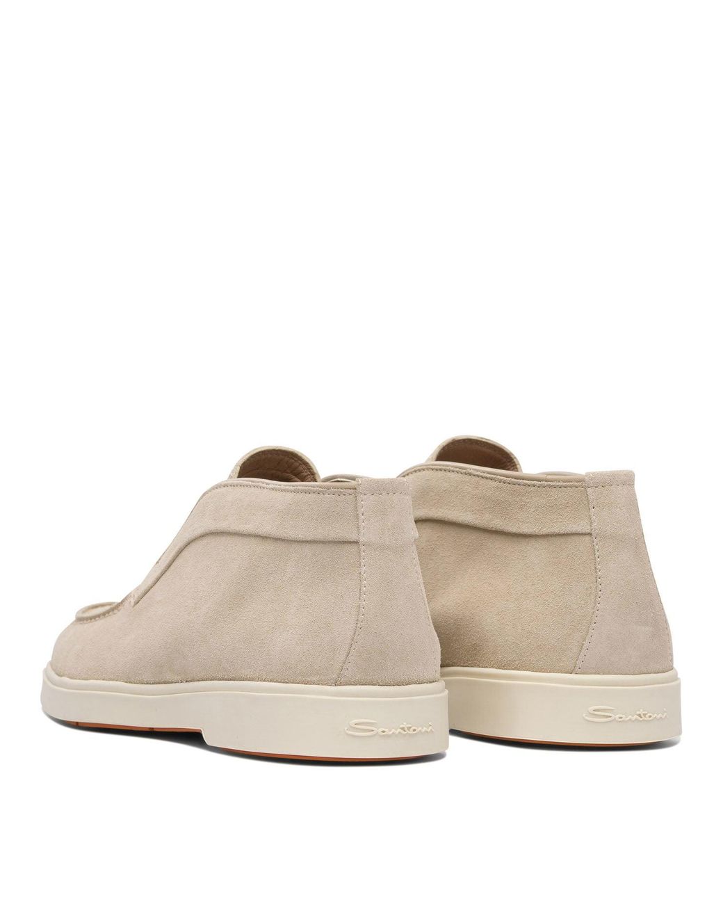 Santoni White Suede Sneakers