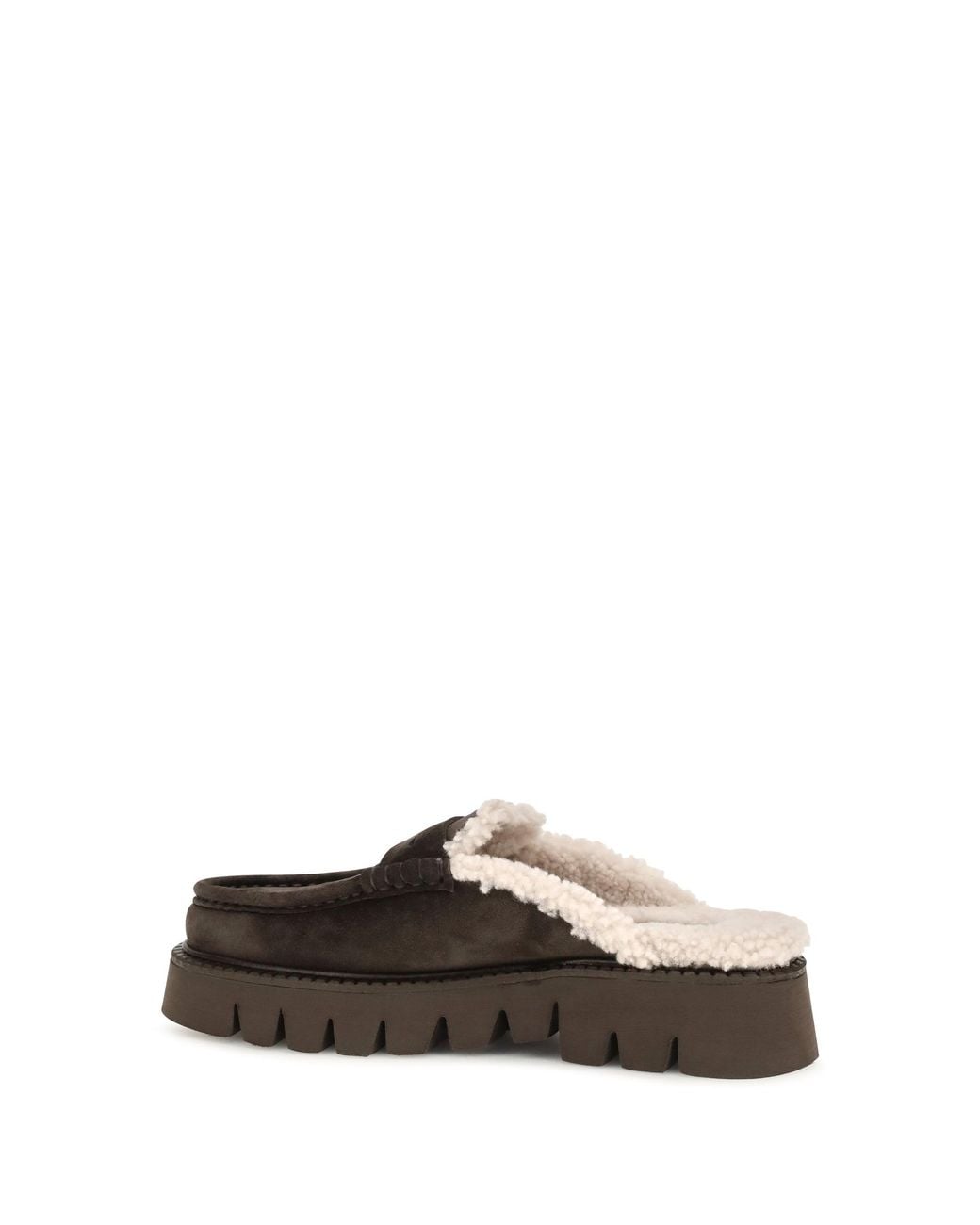 Pedro Garcia Brown Savy Shearling Mules Velour