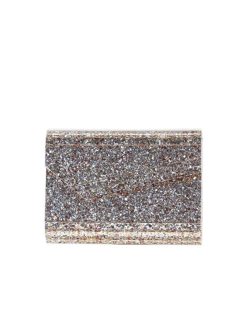 Jimmy Choo Gray Candy Glittered Clutch