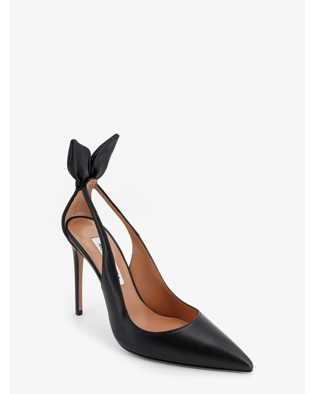 Aquazzura White Bow Tie Leather Pumps