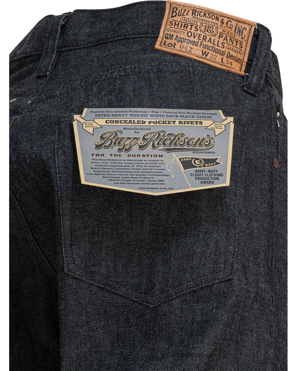 Buzz Rickson's Ma-1 Jeans Black for men