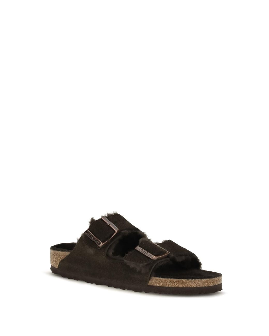 Birkenstock Black Arizona Shearling Sandals Mocca