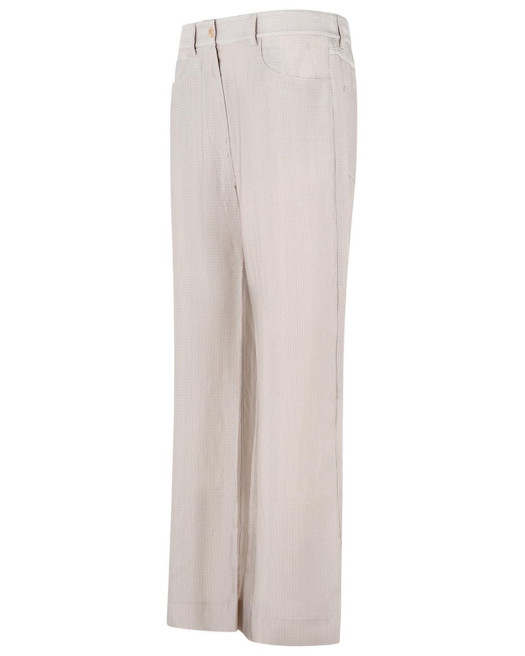 Acne White 'Check Casual' Cupro Pants