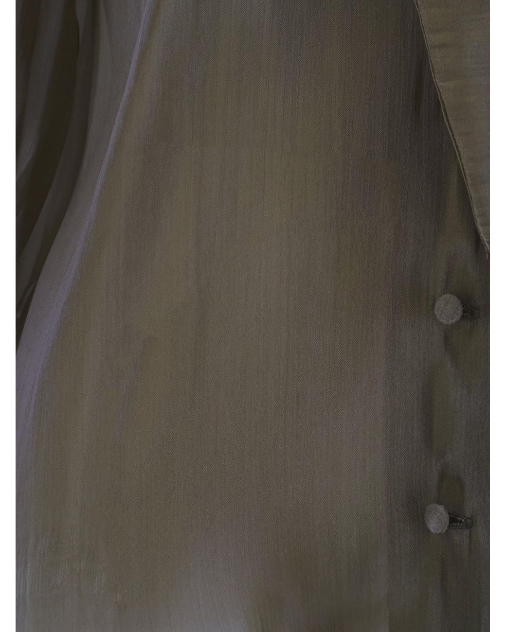 ACTUALEE Green Satin Shirt With Padded Shoulders