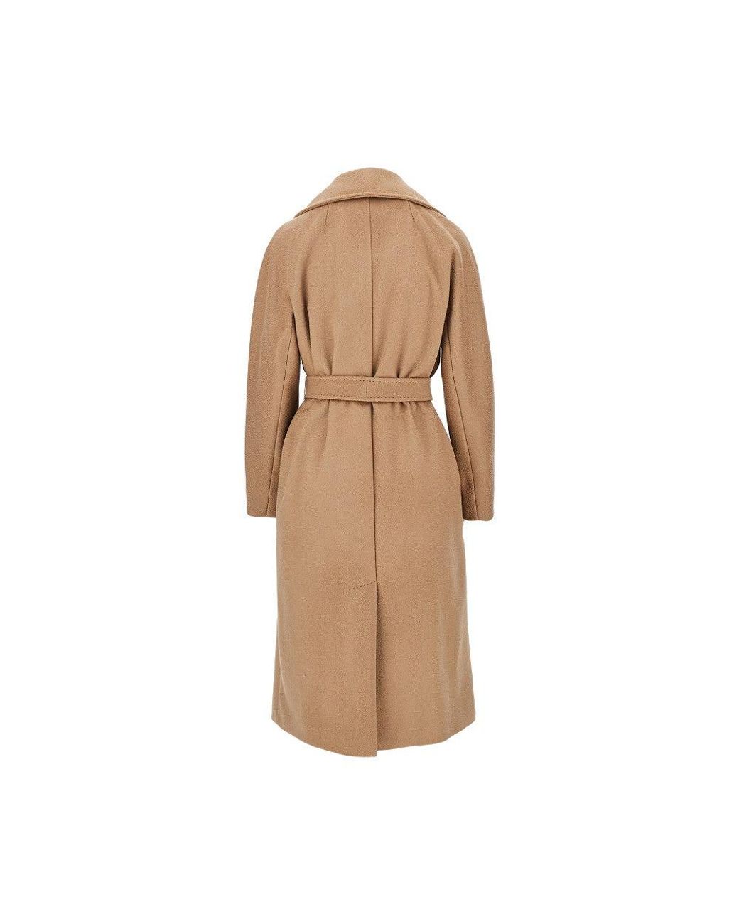 Weekend by Maxmara Blue Wool-Blend Robe Coat With Belt