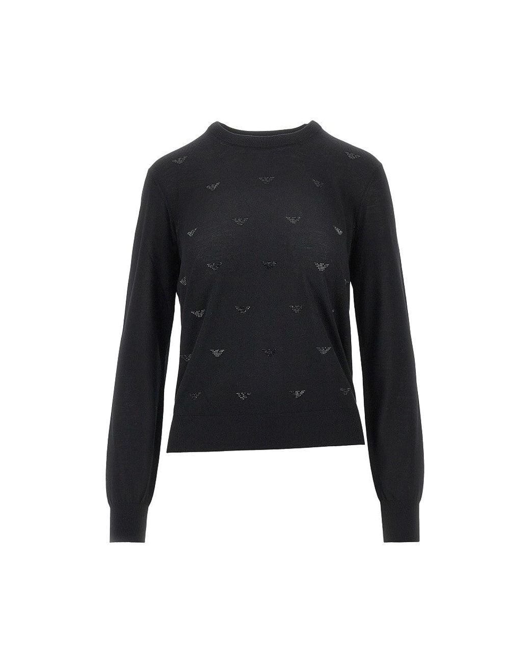 Emporio Armani Black Round-Neck Knitwear