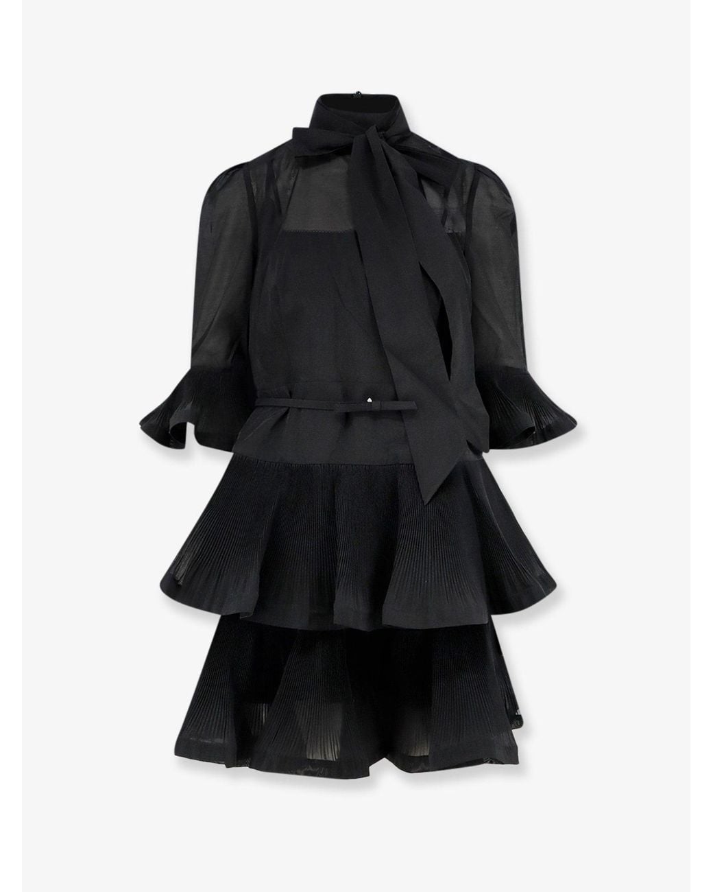 Zimmermann Black Short Pleated Dress