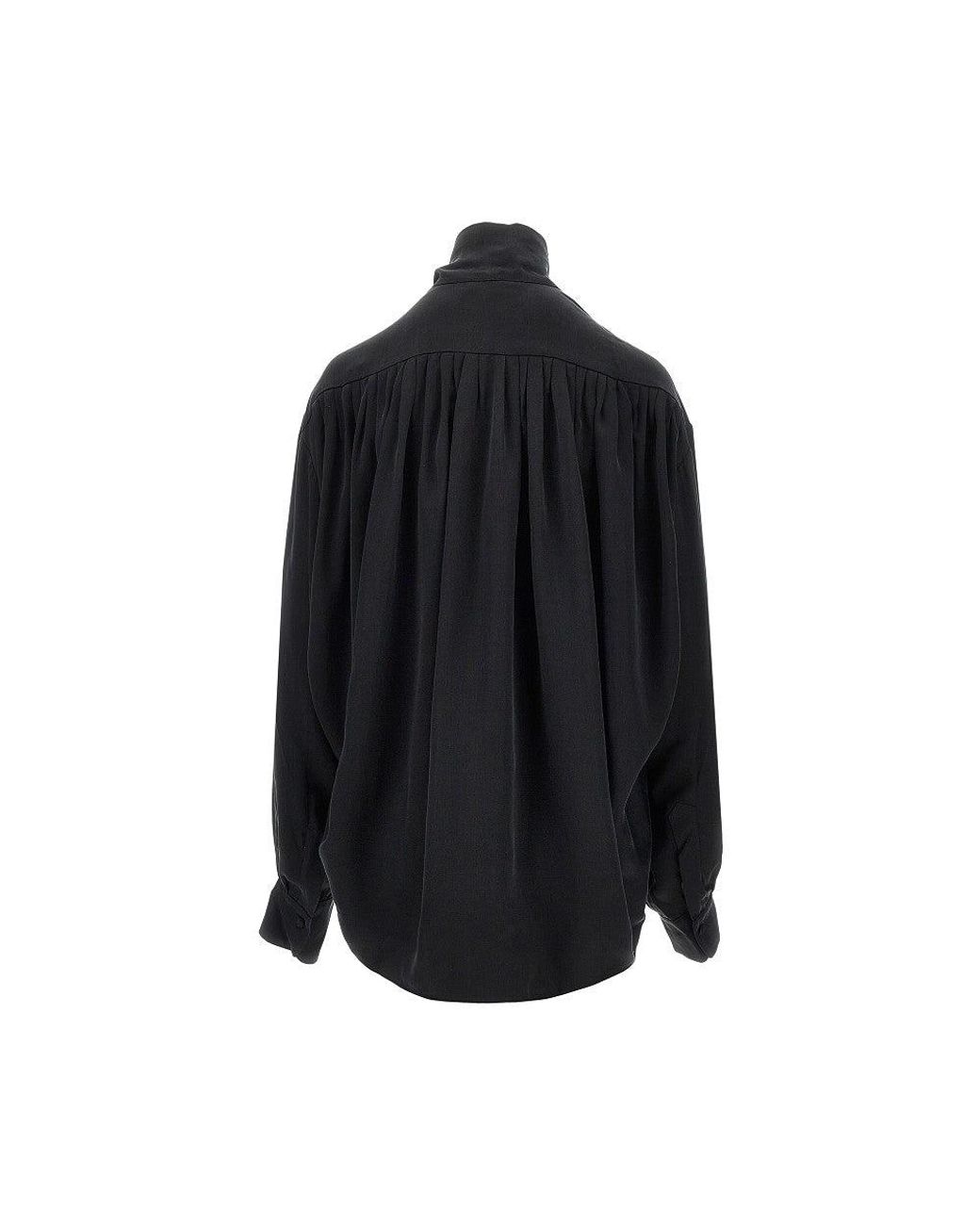 ANDAMANE Black 'Mathilda' Satin Blouse