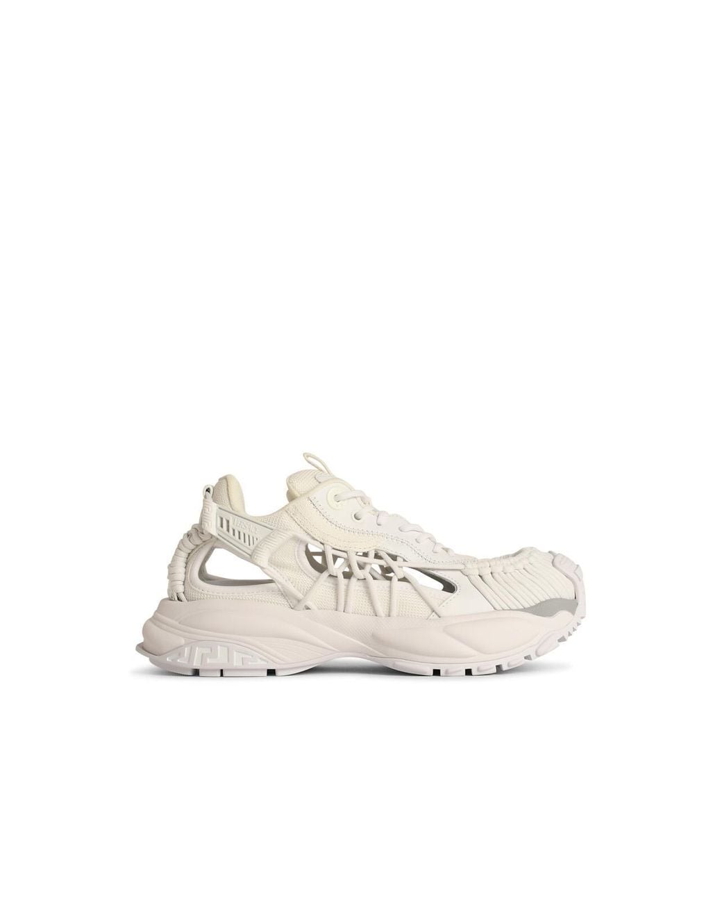Versace White 'Mercury' Leather Blend Sneakers for men