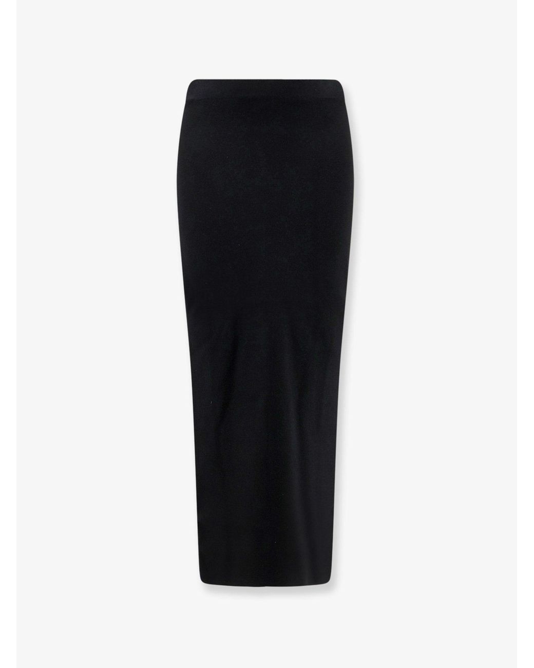 Hevò Black Viscose Blend Long Skirt