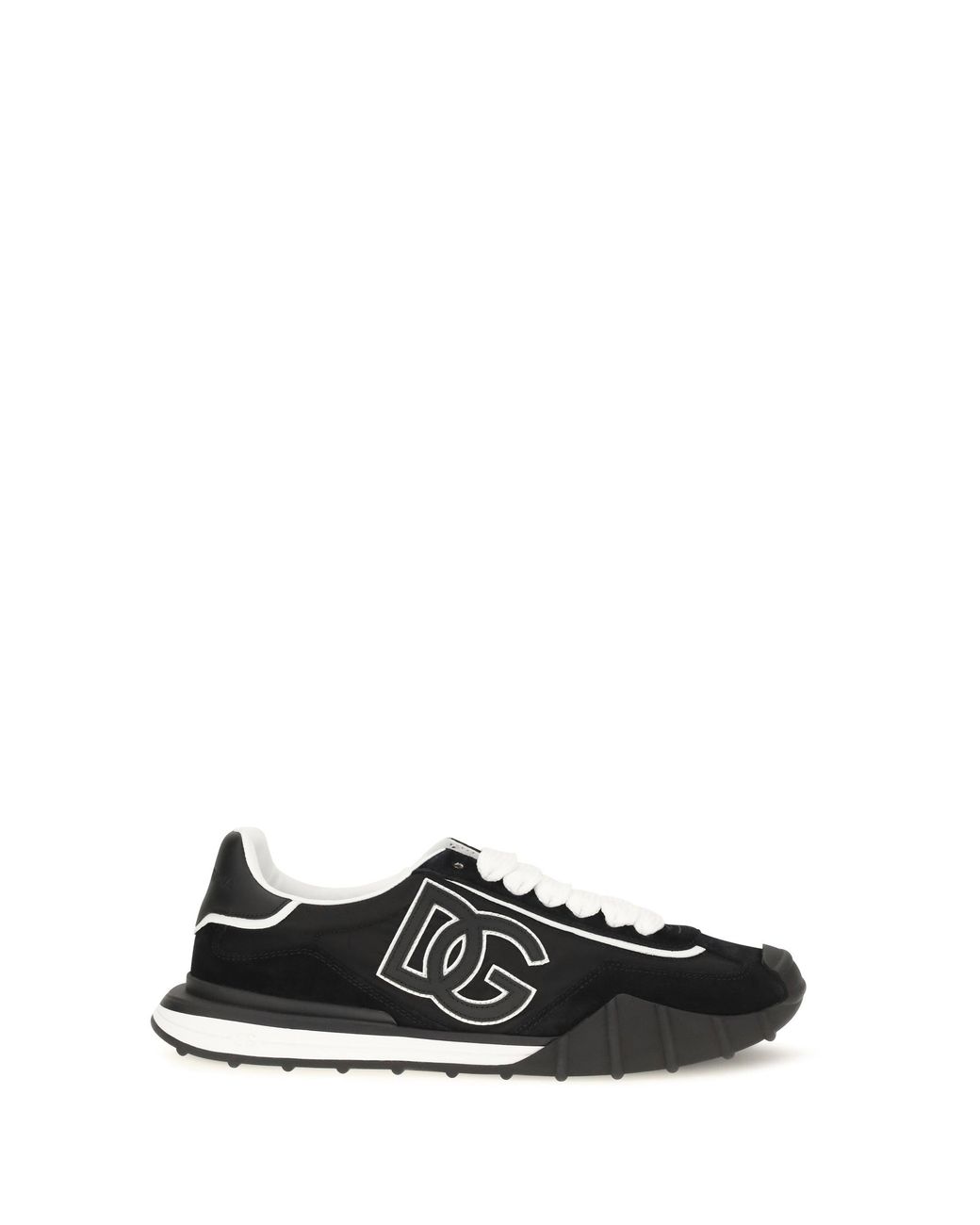 Dolce & Gabbana Black Dolce & Gabbana Dg Logo Leather Sneakers for men