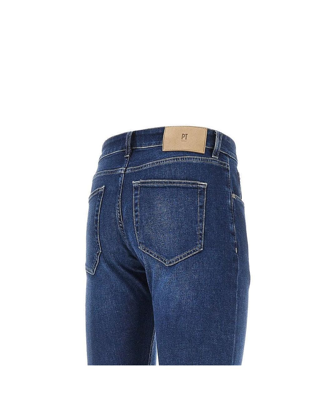 PT Torino Blue 'Jazz Updated' Five-Pocket Jeans for men