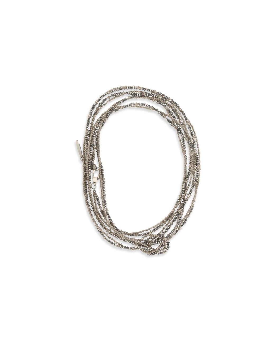 Brunello Cucinelli Metallic Hematite Sterling Wrap Bracelet