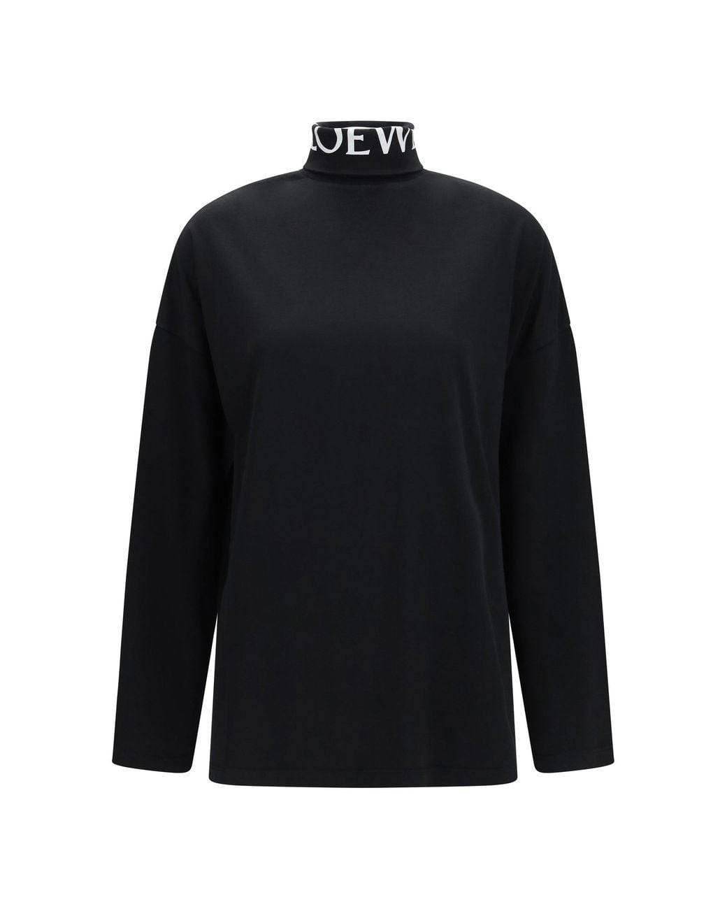 Loewe Black Cotton Turtleneck Top