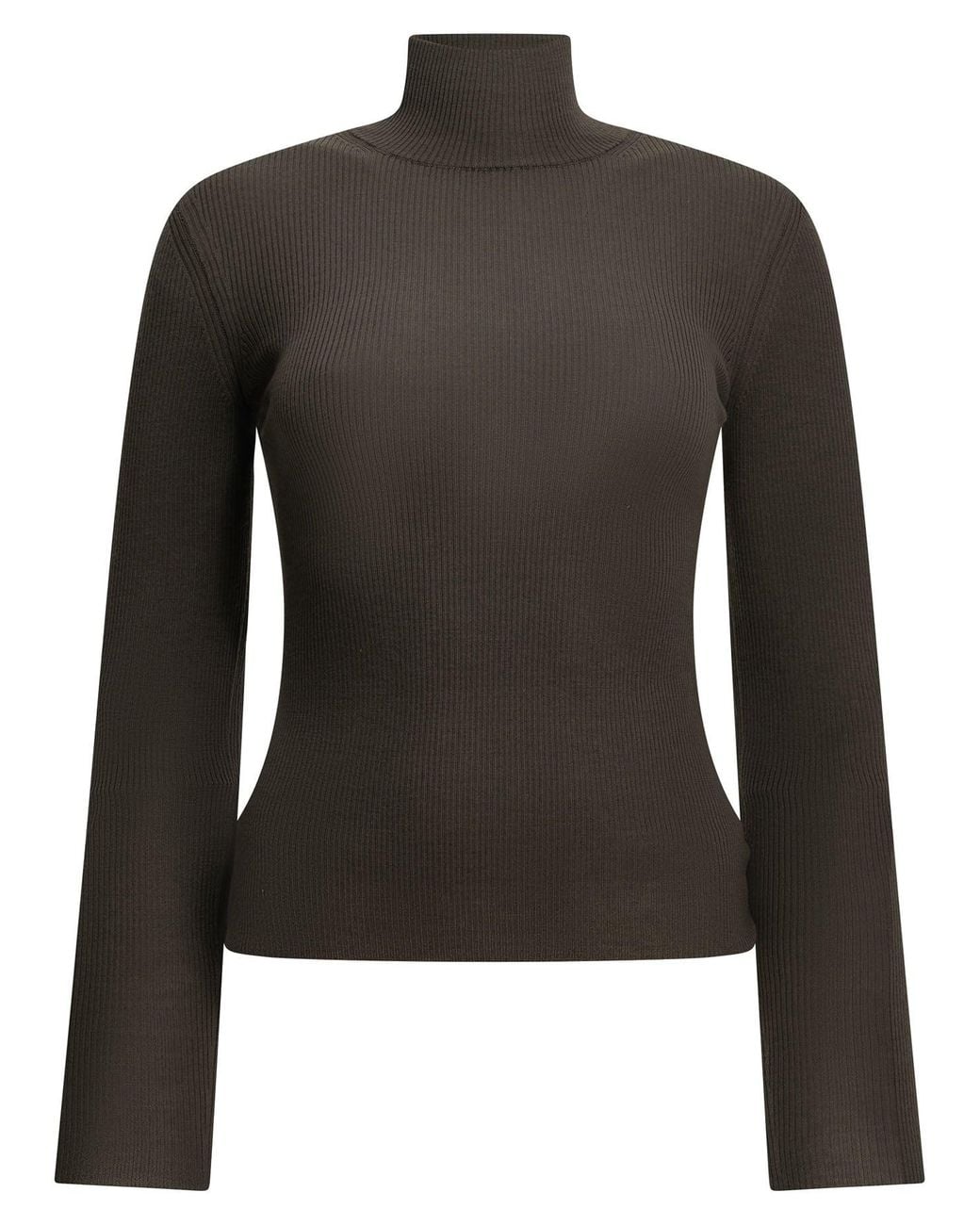 Max Mara Black Virgin Wool Turtleneck Sweater