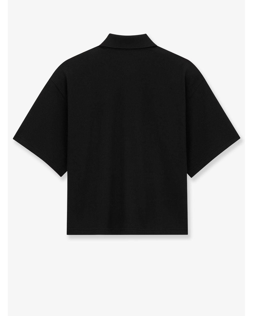 Saint Laurent Black Cotton-Piqué Blend Polo Shirt