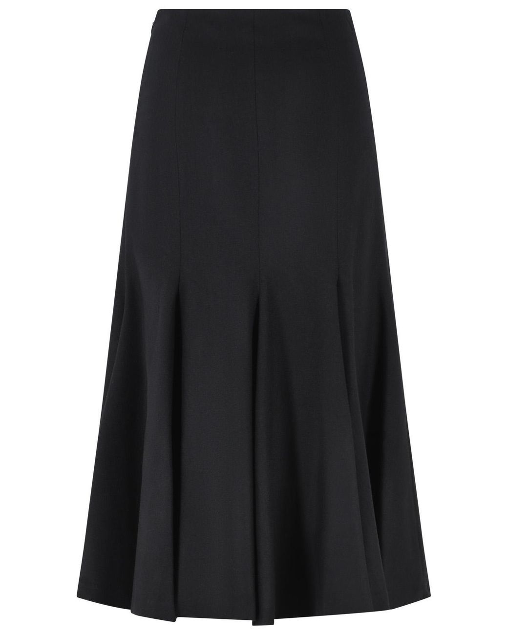 THE LATEST Black Erica Wool Blend Midi Skirt