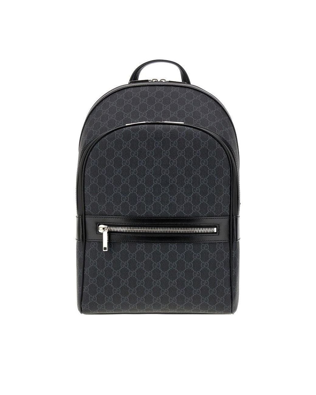 Gucci Black Gg Supreme Fabric And Leather Backpack for men