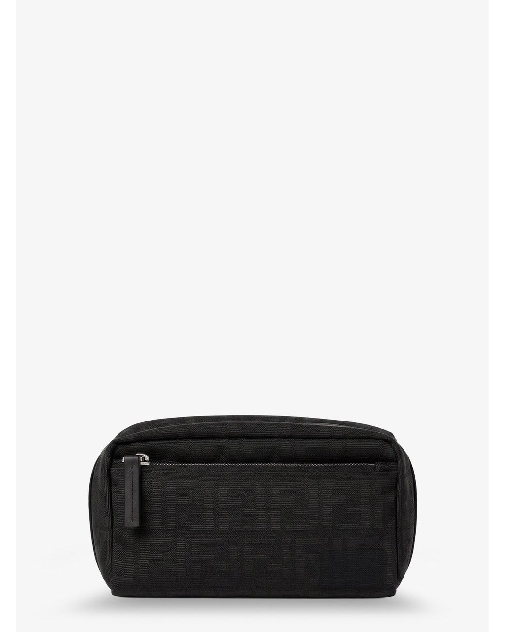 Fendi Black Ff Zucca Jacquard Fabric Clutch Bag for men