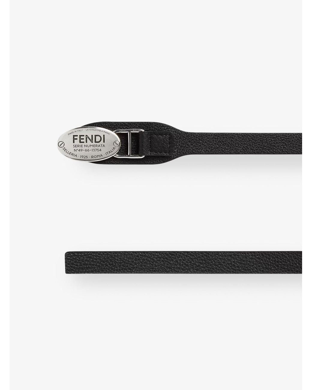 Fendi White Selleria Lather Belt for men
