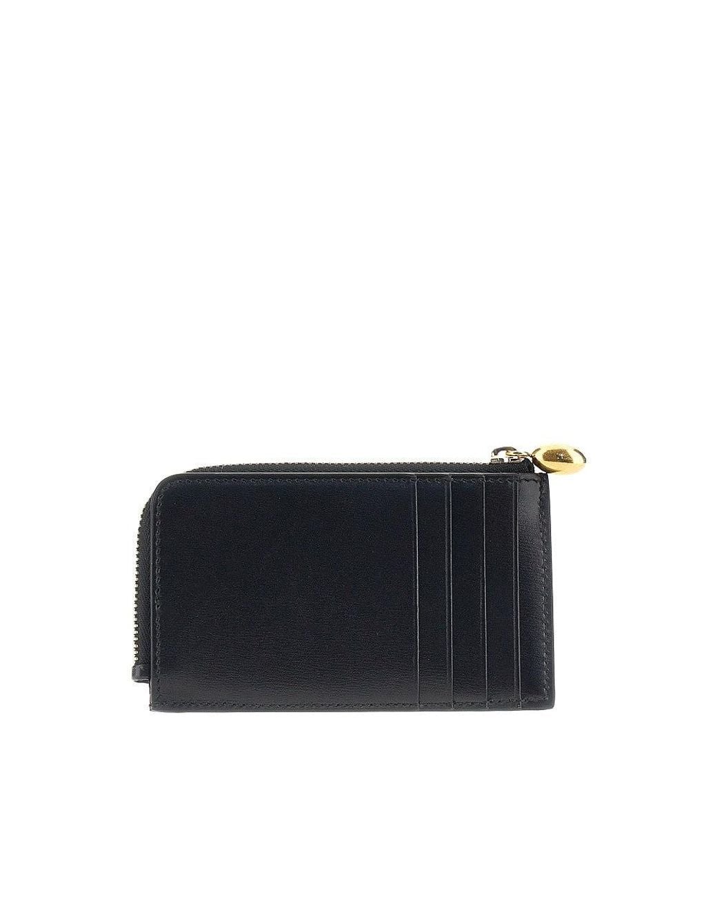 Jil Sander Black 'Goji' Zippered Leather Cardholder