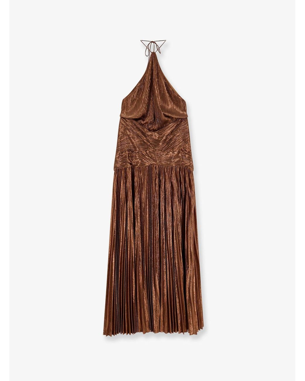 retroféte Brown Pleated Dress
