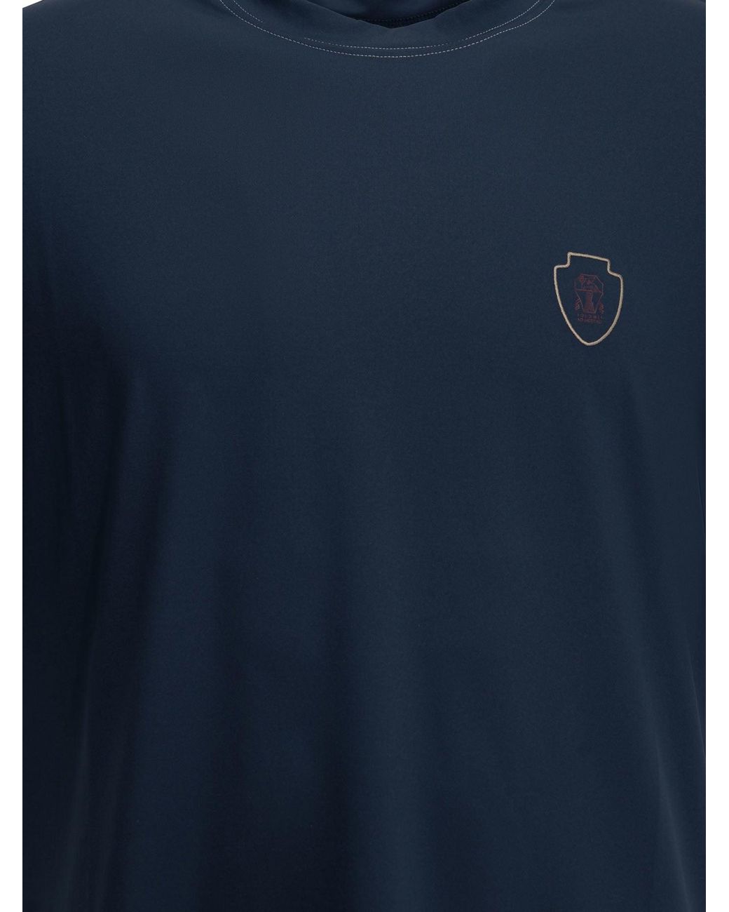Brunello Cucinelli Blue Crewneck T-Shirt for men