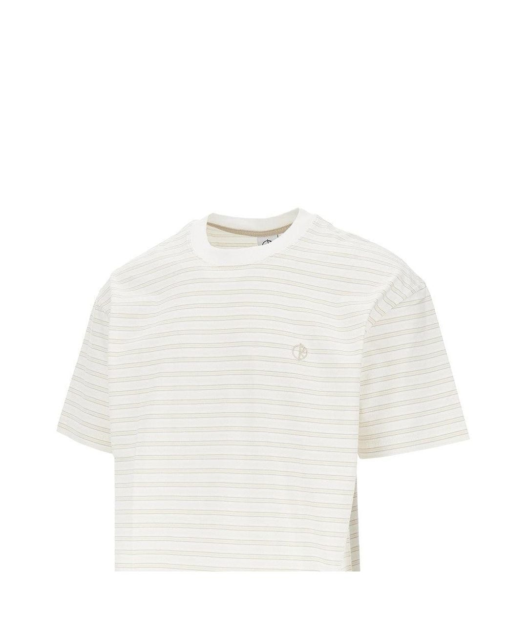 POLAR SKATE White Striped Jersey T-Shirt
